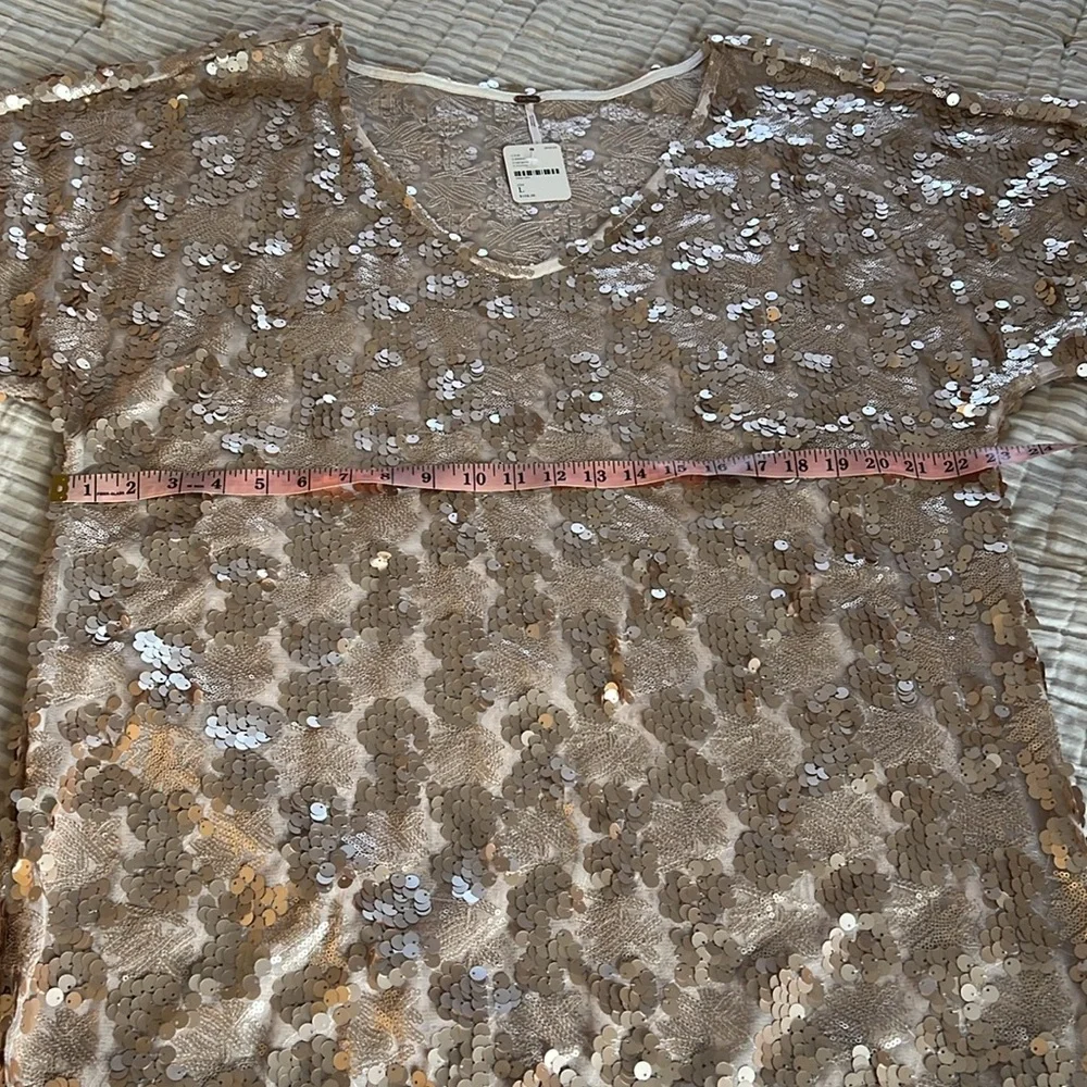 Free People Sequin Mini Dress in Rose Gold - Picture 6 of 10